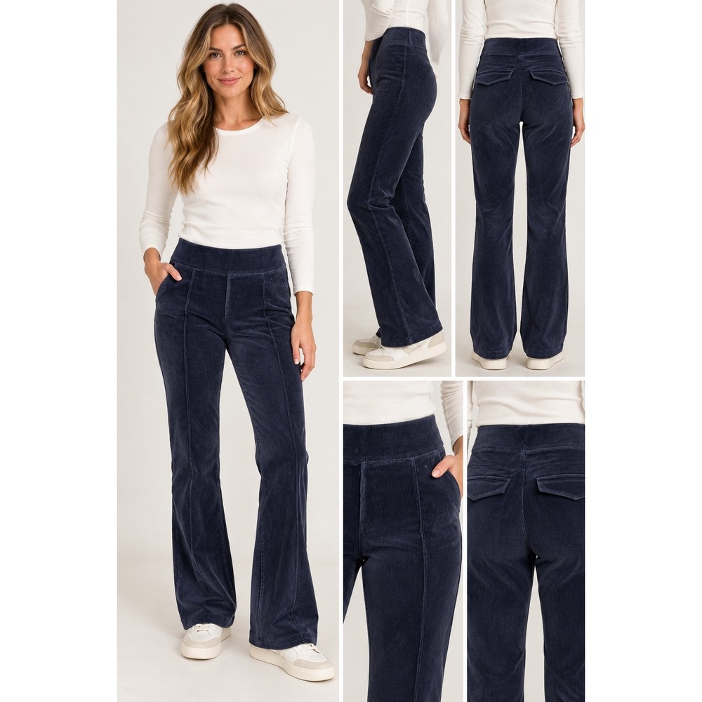 OFFLINE by Aerie Navy Blue Corduroy High Rise Bootcut Stretch Pants Size M Boho